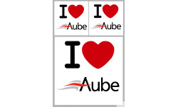 Département Aube (10) - 3 autocollants "J'aime" - Sticker/autocollant